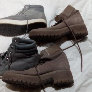 Timberland Men's Gray and Brown Boots
